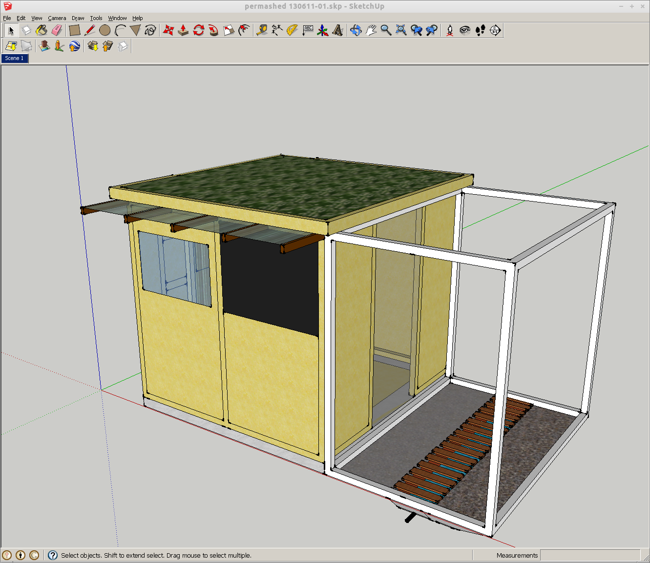 Greenhouse frame stage