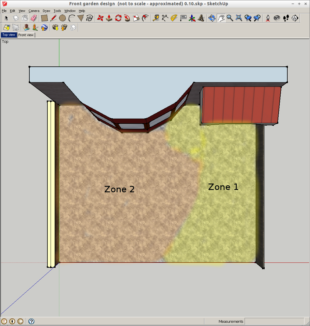 Zones 1 and 2 layout in compact permaculture front garden design