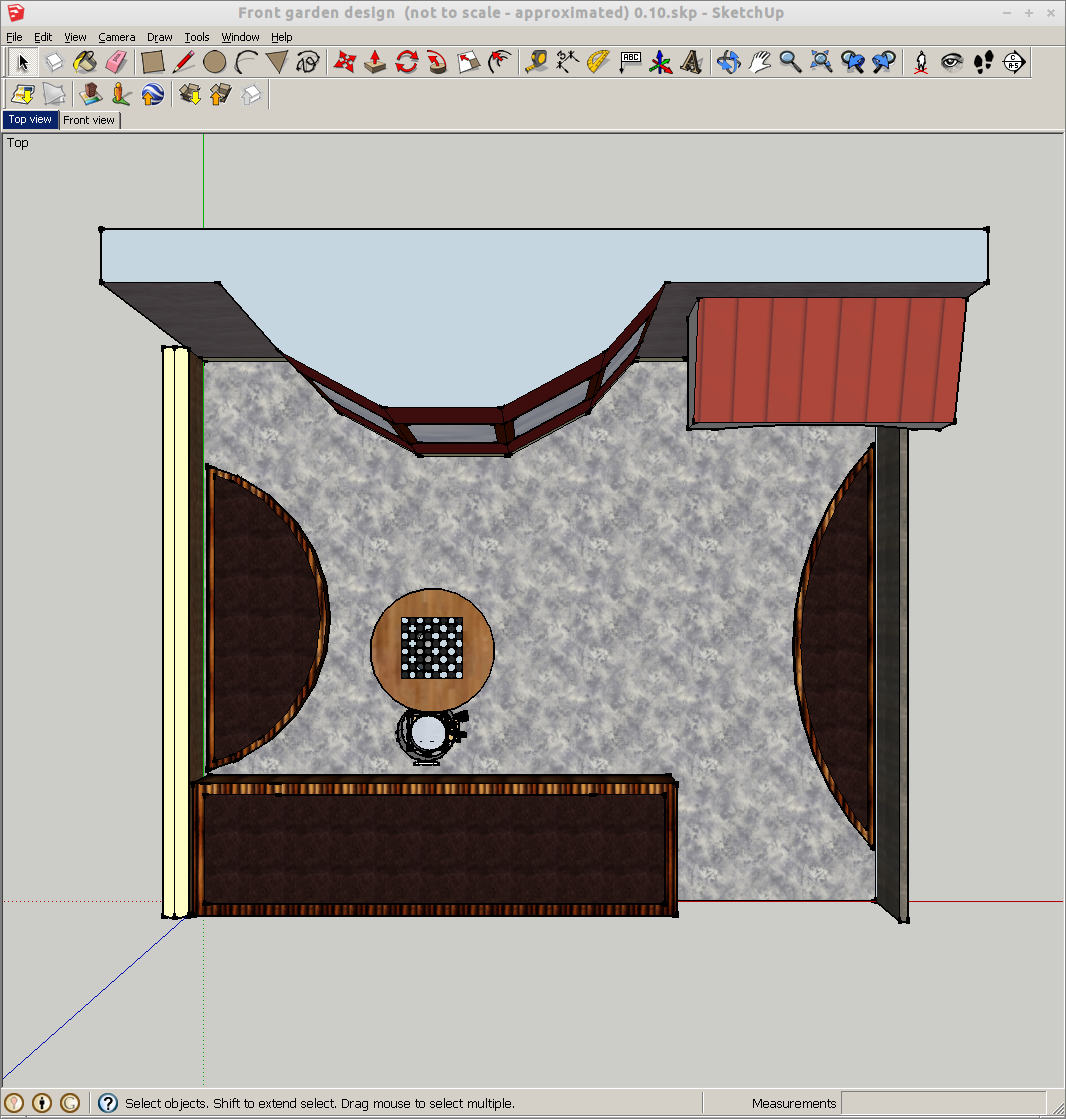 Rocket stove position within small urban permaculture garden layout